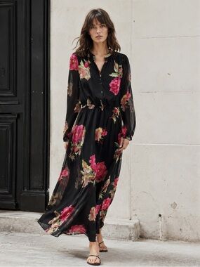 THE KOOPLES French Luxury Floral Sheer Maxi Dress NWT MSRP $485